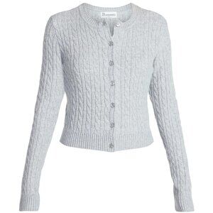 No Boundaries NOBO Heather Gray Cable Knit Button Front Cardigan, Women's XXL